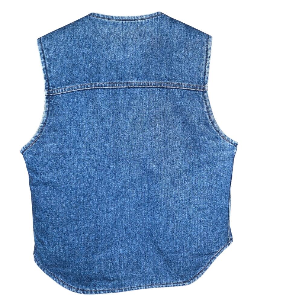 Vintage Carhartt Sherpa denim vest size medium western snaps - Picture 2 of 9